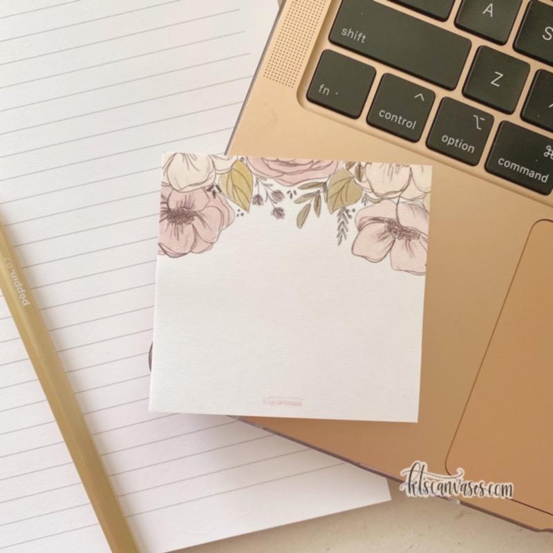 Pink Floral Post-It Notes