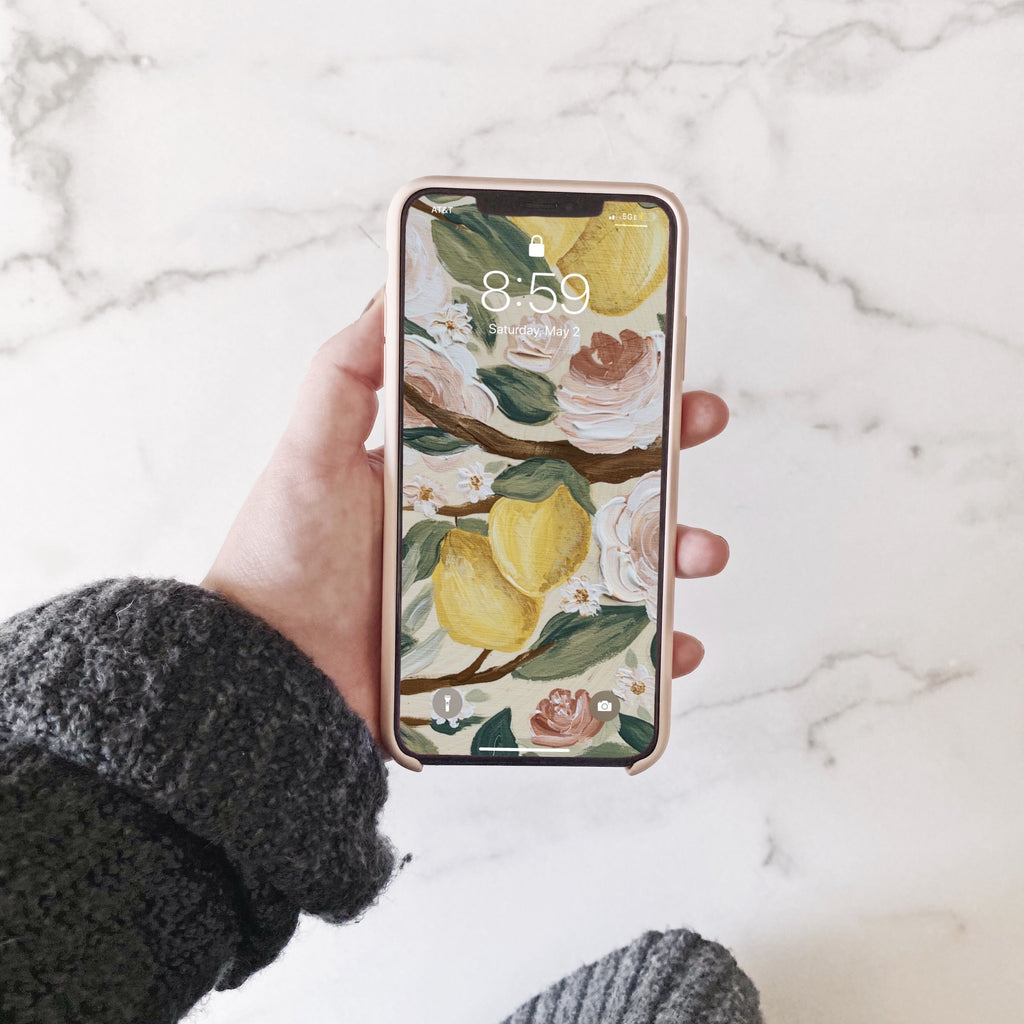 Lemon Branch Florals Phone Wallpaper (Digital Download)