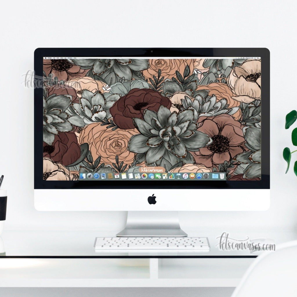 Moody Florals Desktop Wallpaper (Digital Download)