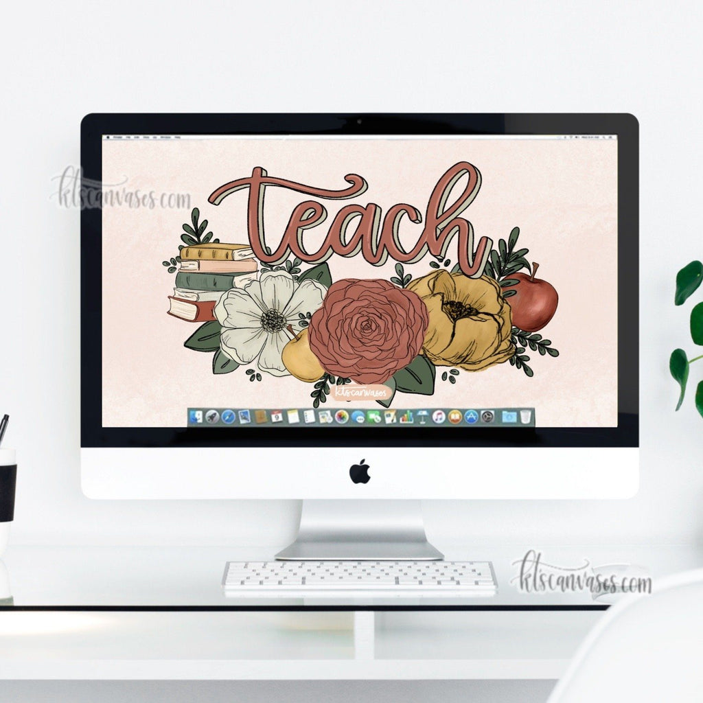 Teach Florals Desktop Wallpaper (Digital Download)
