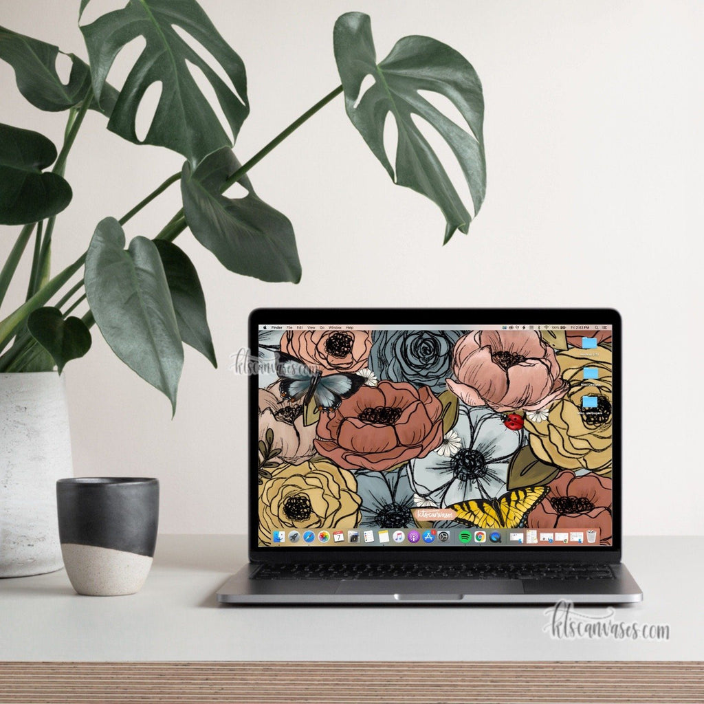 Garden Florals Desktop Wallpaper (Digital Download)