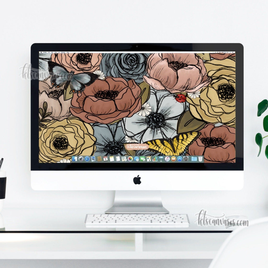 Garden Florals Desktop Wallpaper (Digital Download)