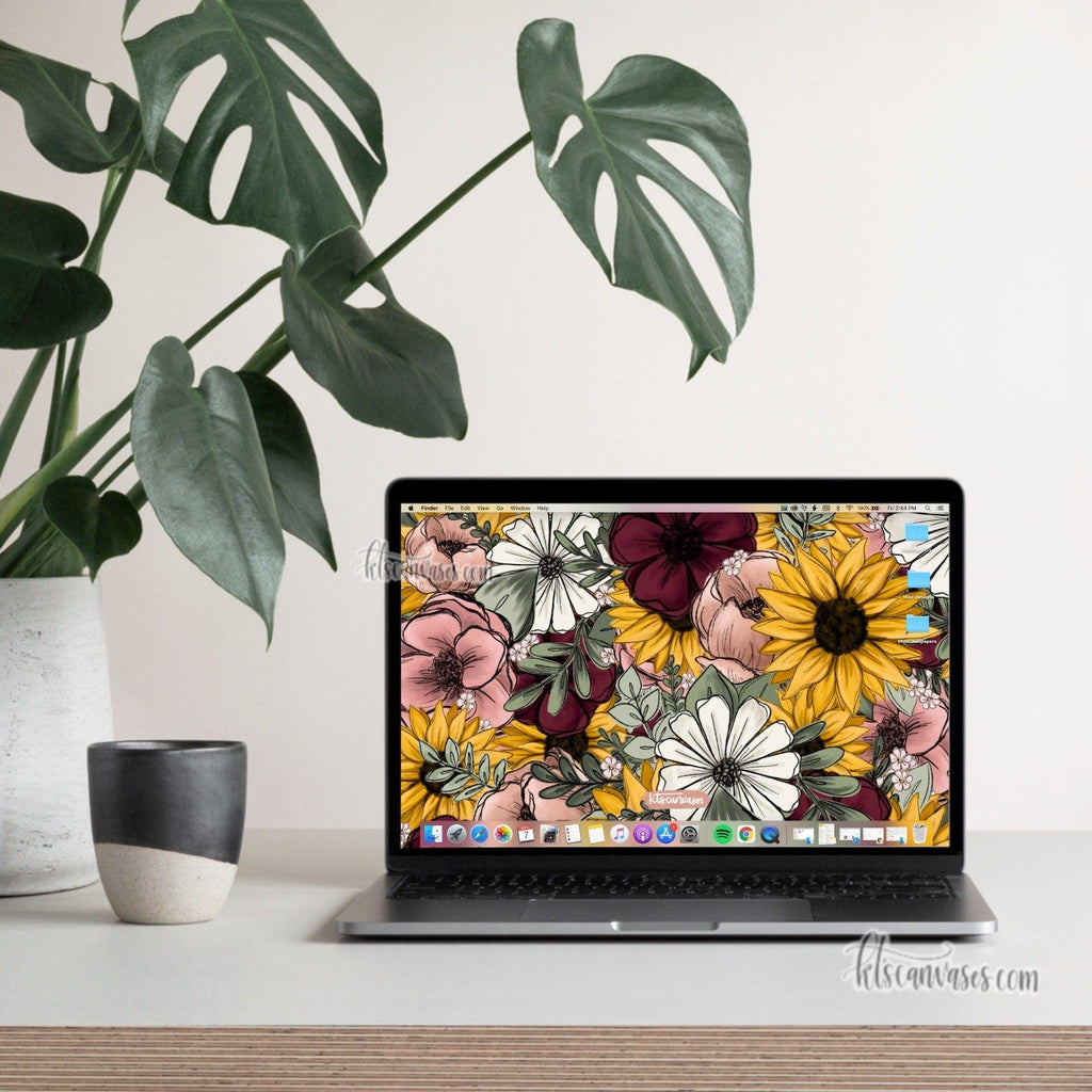 Floral Mix Desktop Wallpaper (Digital Download)