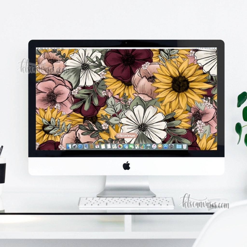 Floral Mix Desktop Wallpaper (Digital Download)