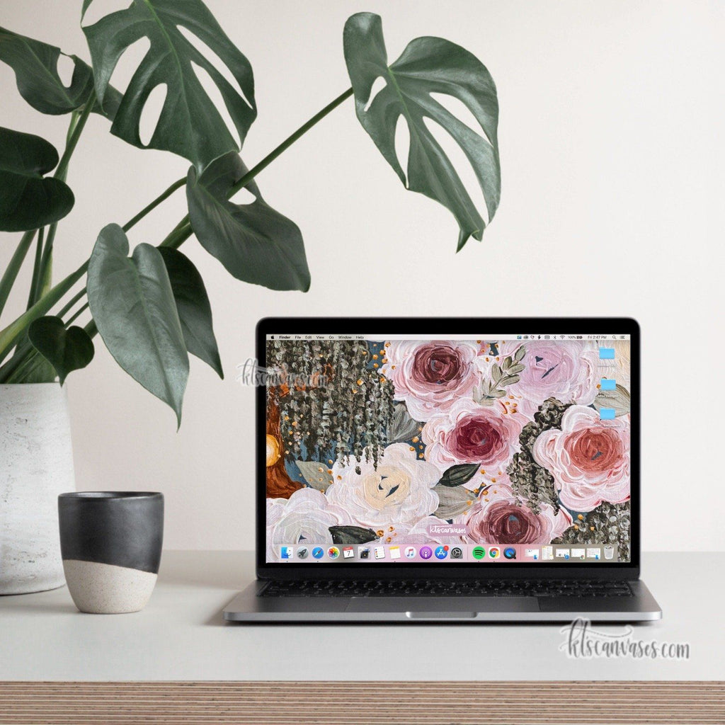 Willow Florals Desktop Wallpaper (Digital Download)