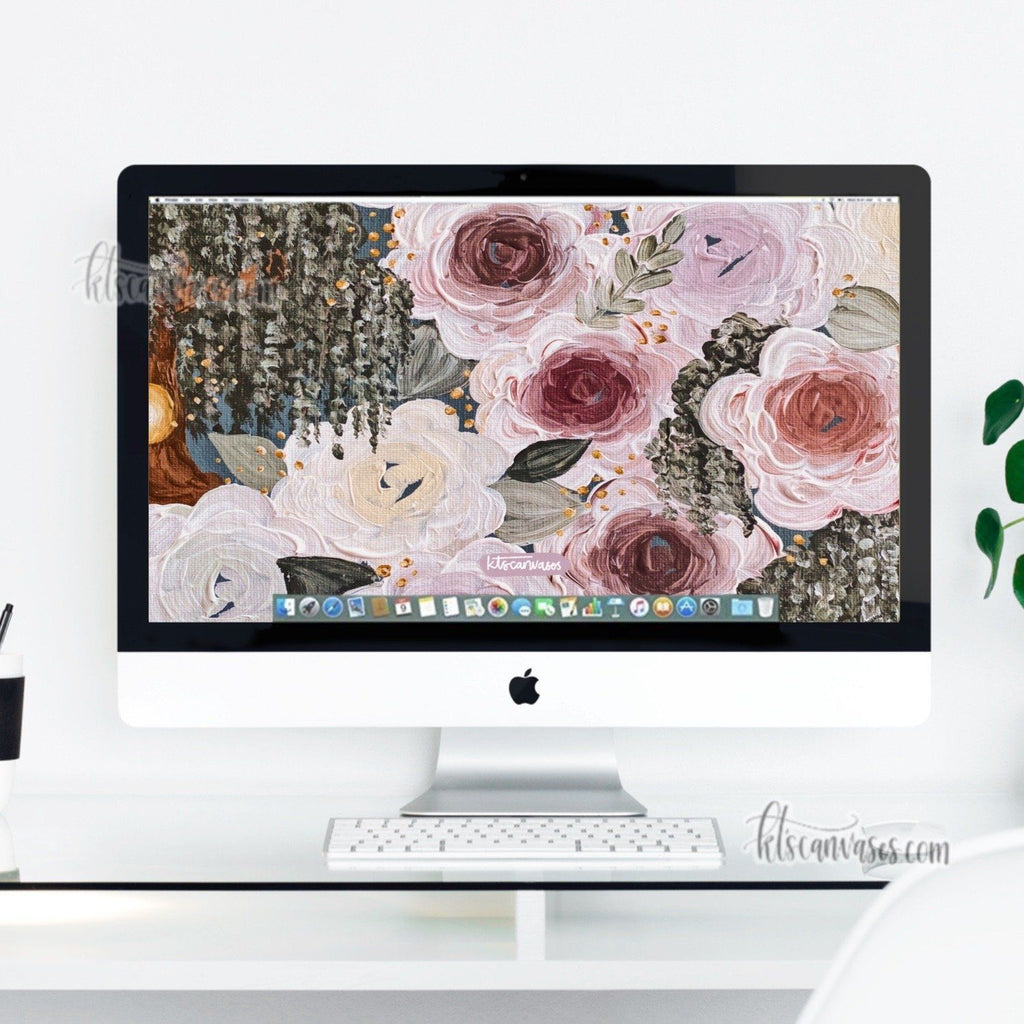 Willow Florals Desktop Wallpaper (Digital Download)