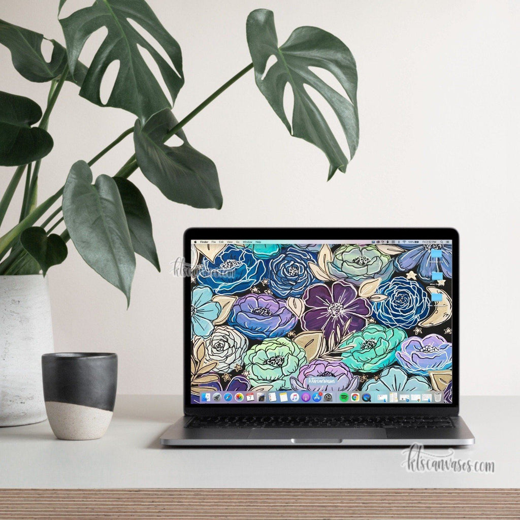 Galaxy Florals Desktop Wallpaper (Digital Download)