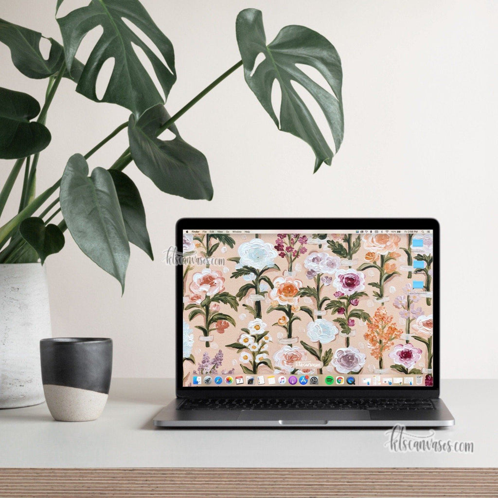 Flower Wall Desktop Wallpaper (Digital Download)