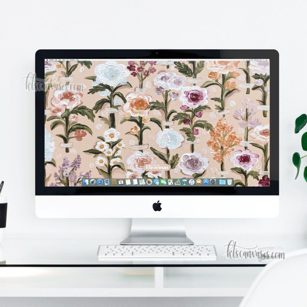 Flower Wall Desktop Wallpaper (Digital Download)