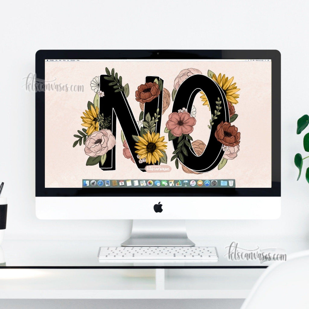 NO Florals Desktop Wallpaper (Digital Download)