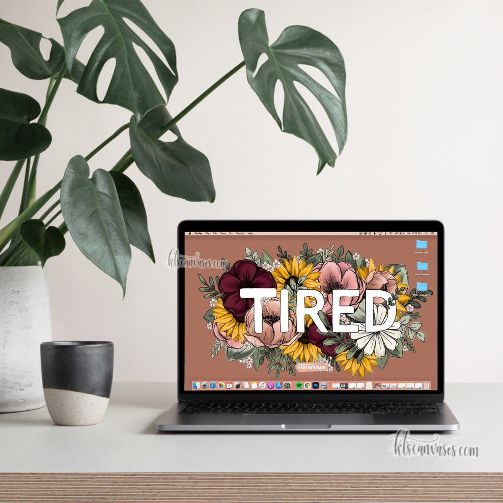 Tired Florals Desktop Wallpaper (Digital Download)
