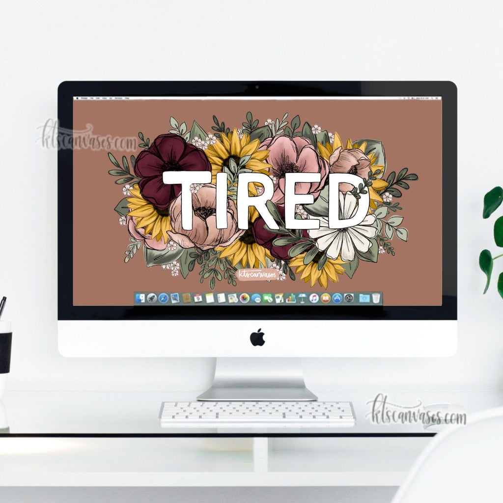 Tired Florals Desktop Wallpaper (Digital Download)