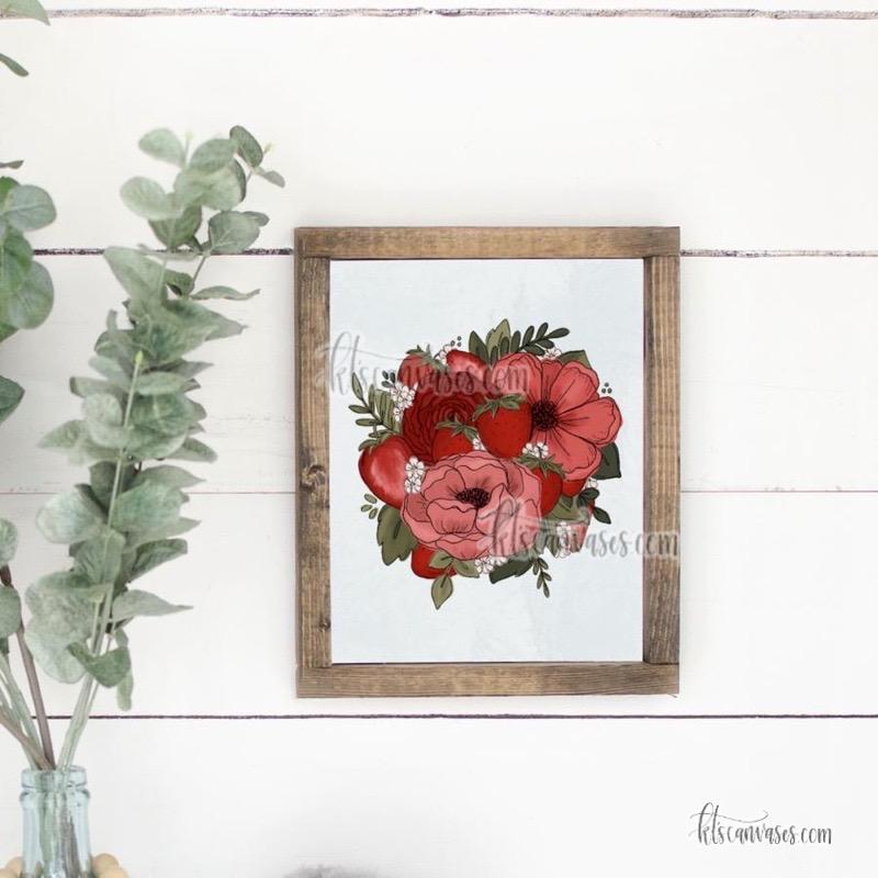 Strawberry Floral Art Print