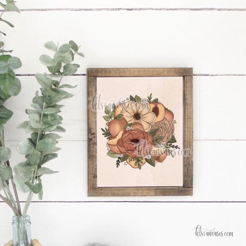 Floral Peaches Art Print