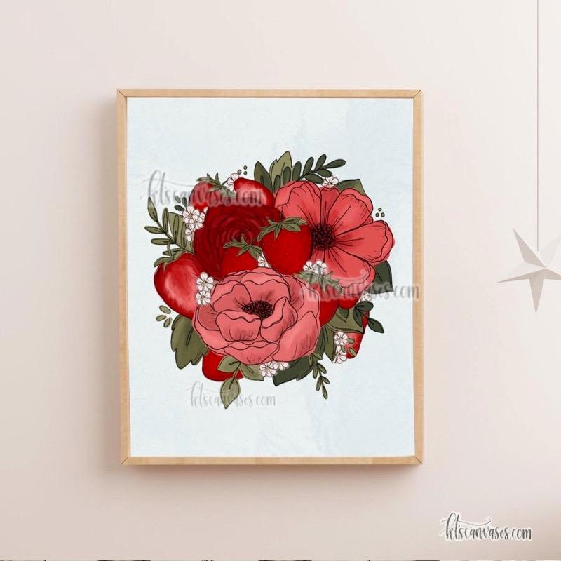 Strawberry Floral Art Print