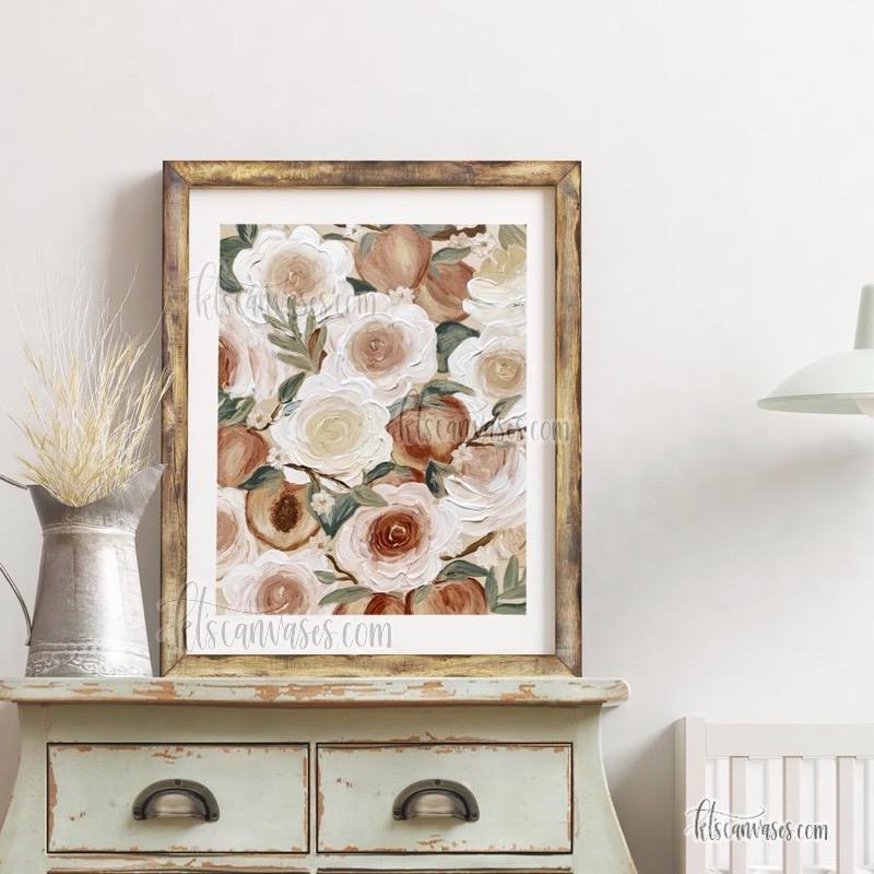 Peaches + Florals Art Print
