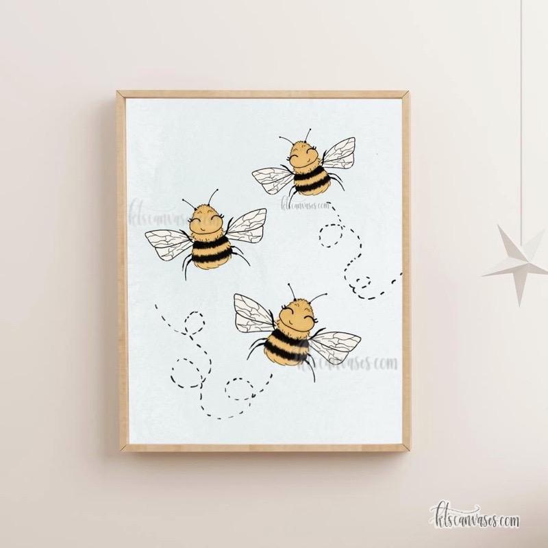 Happiest Bumblebees Art Print