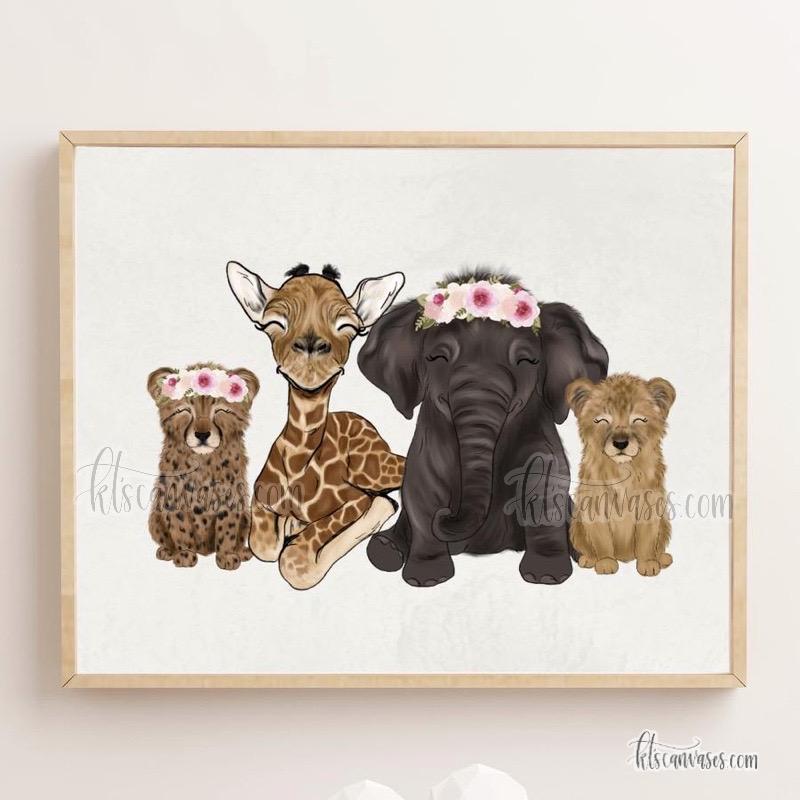 Safari Babies Art Print