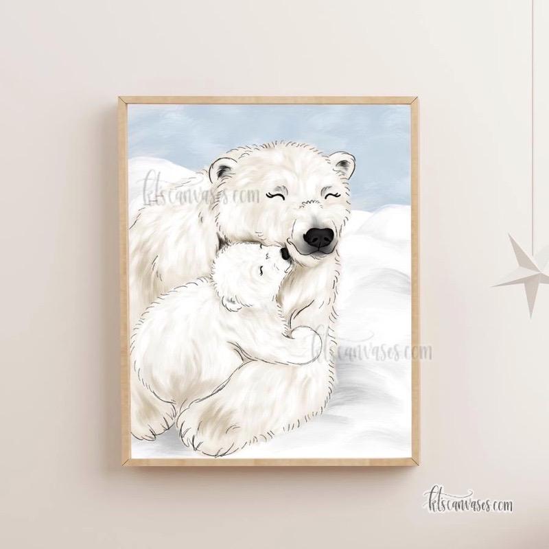Polar Bear Family Art Print