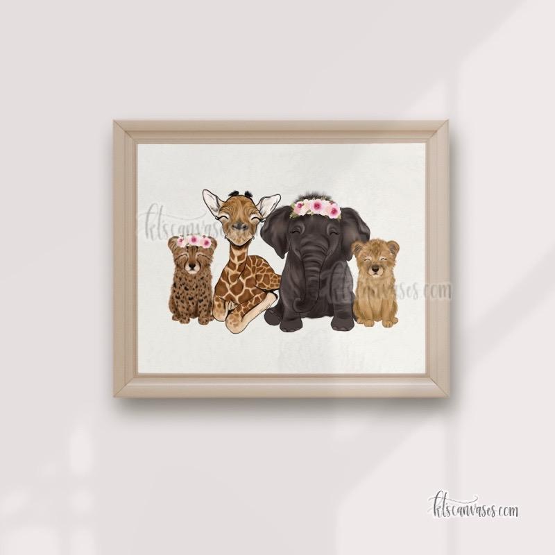 Safari Babies Art Print