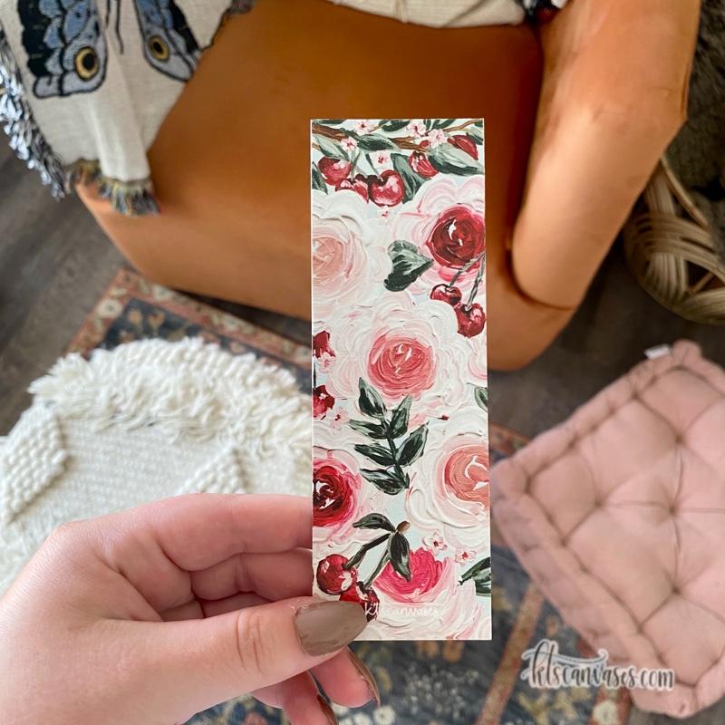 Cherries + Florals Double Sided Bookmark