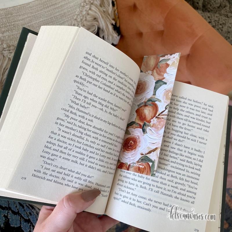 Peaches + Florals Double Sided Bookmark