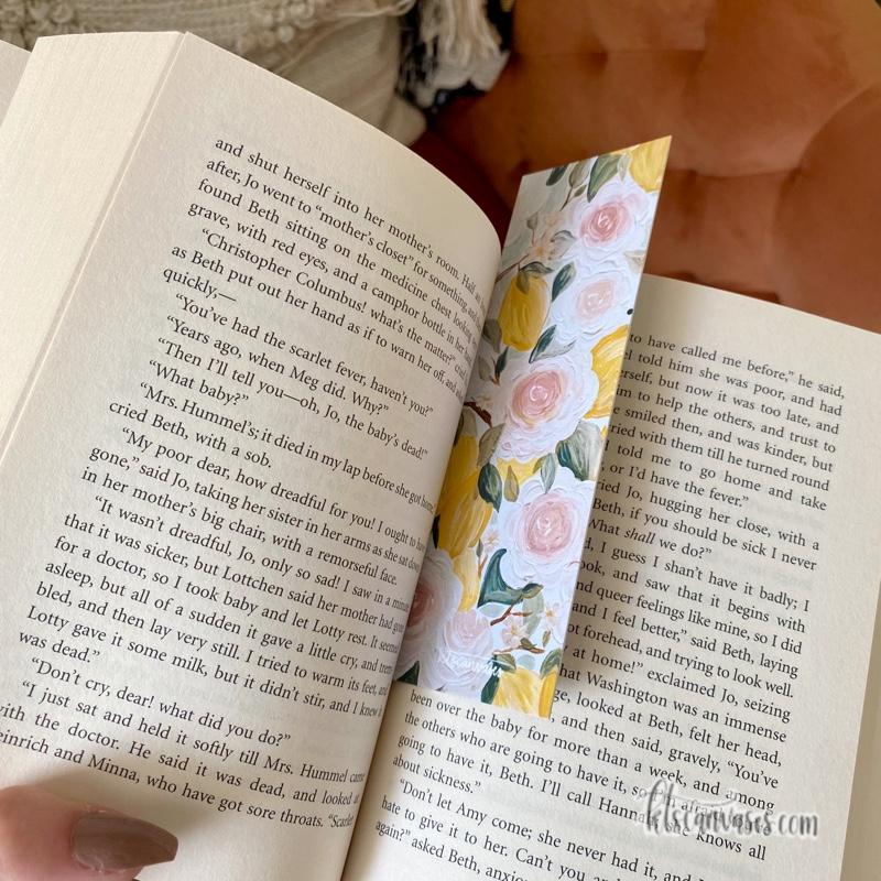 Lemons + Florals Double Sided Bookmark