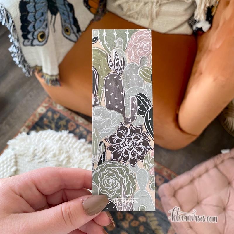 Cactus Florals Double Sided Bookmark