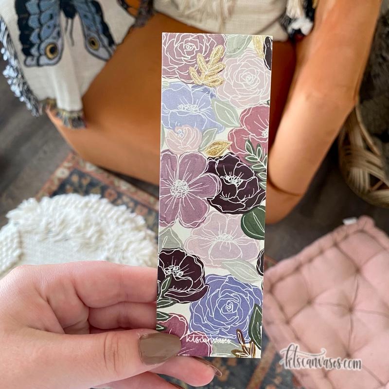 Purple Florals Double Sided Bookmark