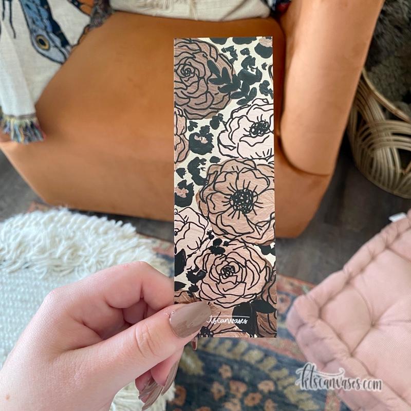 Cheetah Florals Double Sided Bookmark