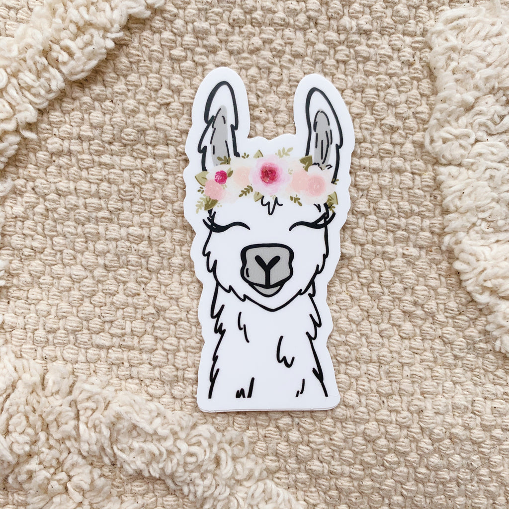 Floral Crown Llama Sticker