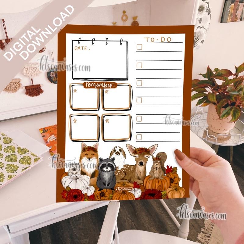 Digital Download Fall Friends Weekly/Daily Tracker Page