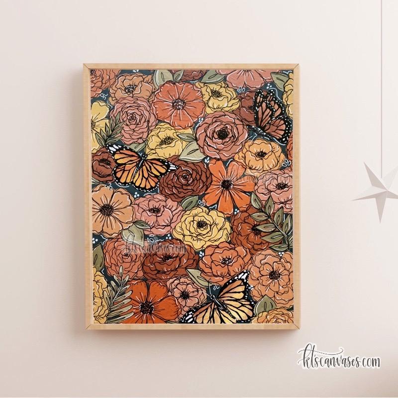 Colorful Butterfly Florals Art Print – KT's Canvases