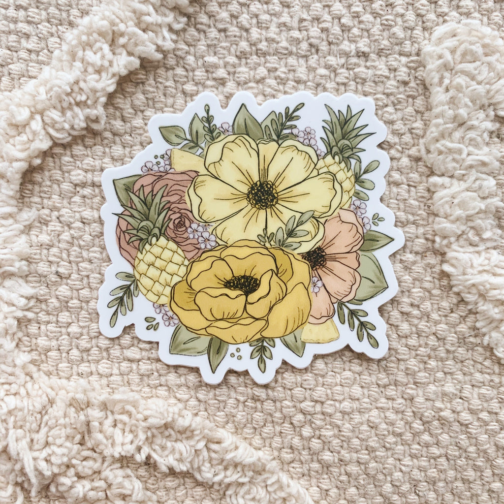 Pineapple Floral Sticker