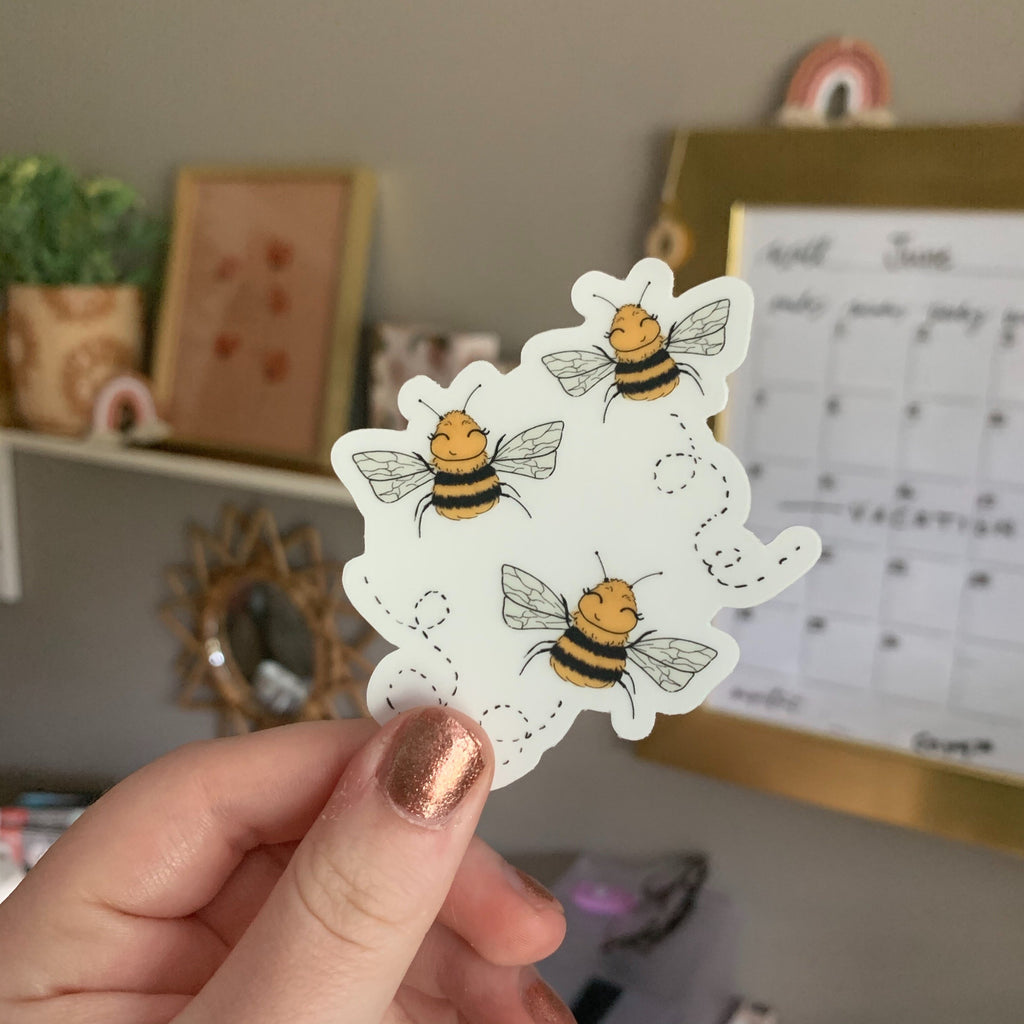 Bee Trio CLEAR Sticker