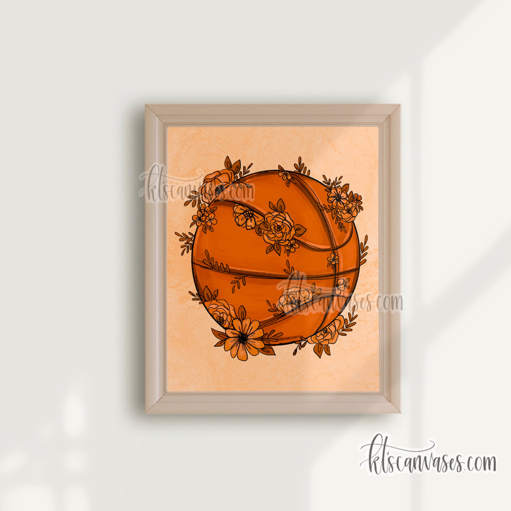 Basketball Florals Art Print