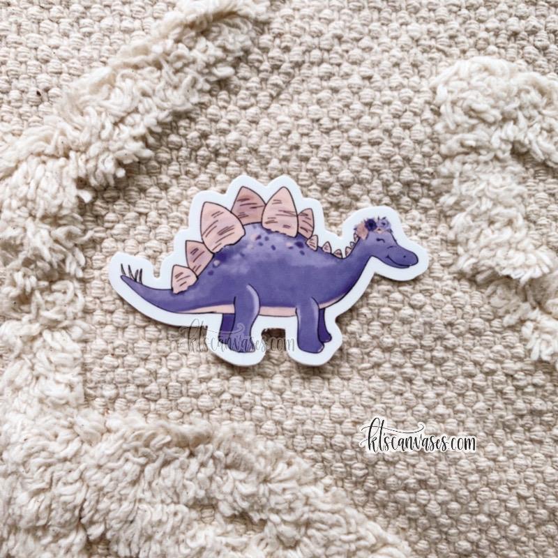 Floral Crown Stegosaurus Sticker