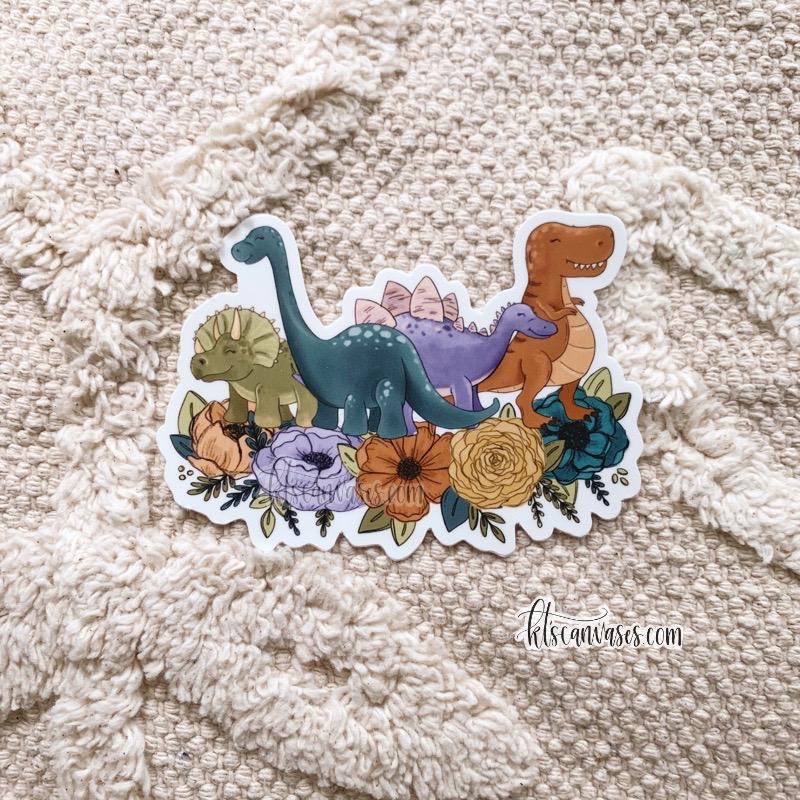 Dinosaur Florals Sticker