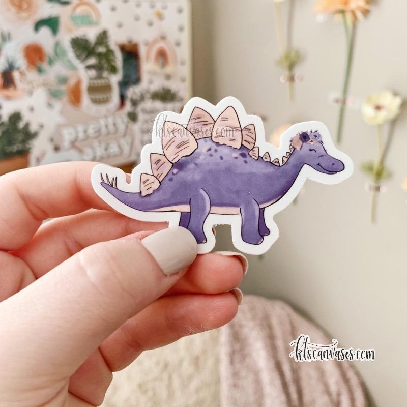 Floral Crown Stegosaurus Sticker
