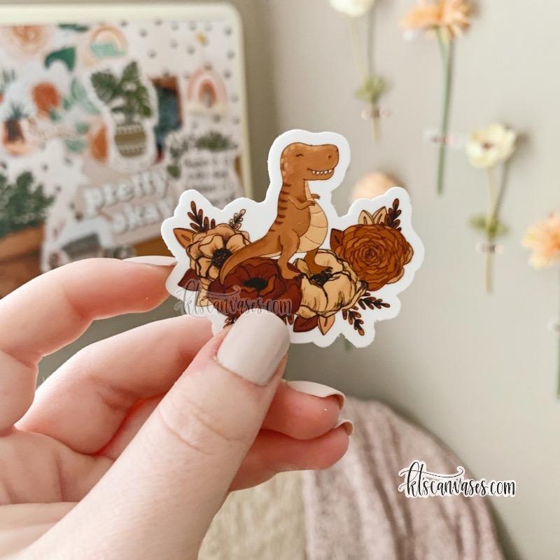 Mini T-Rex Florals Sticker