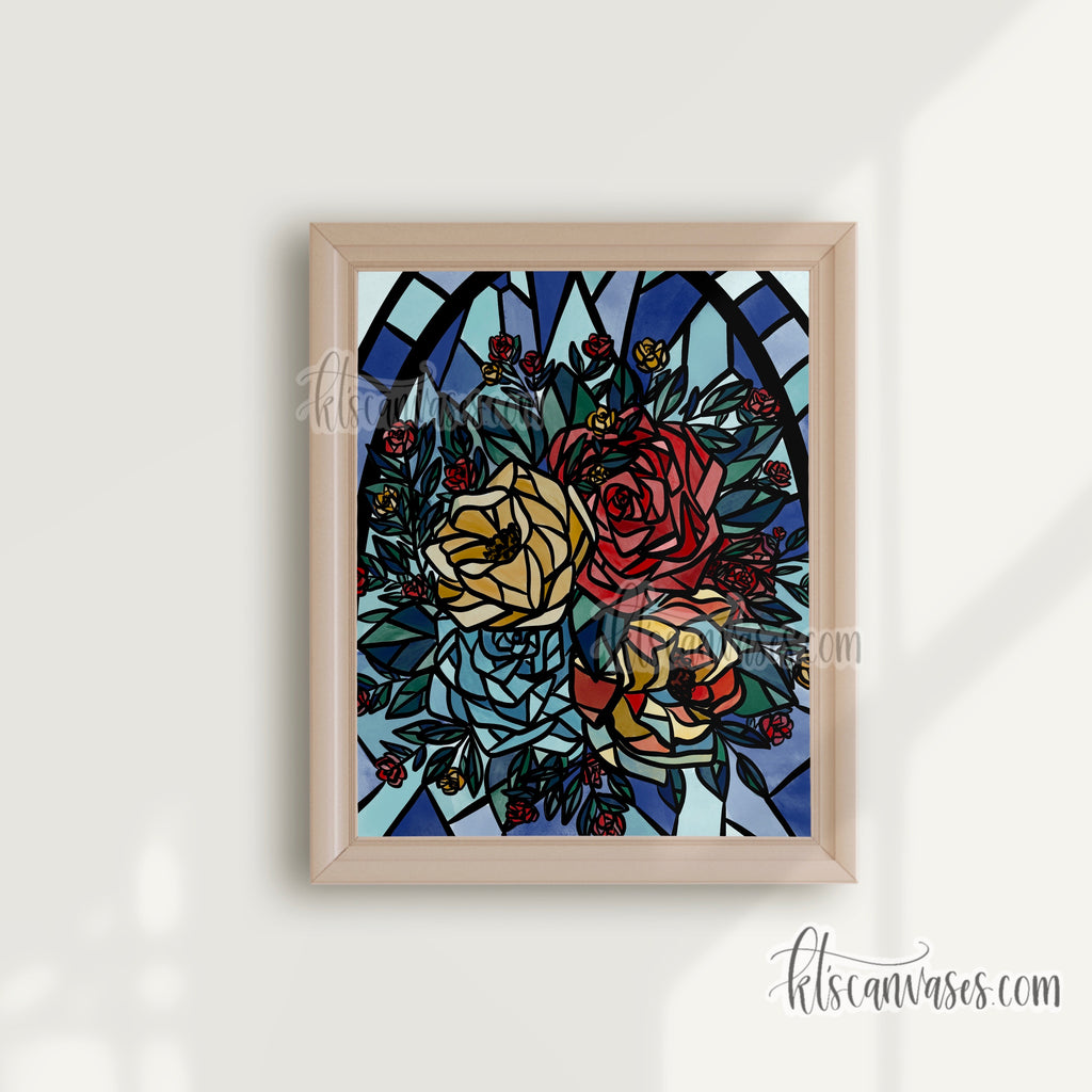 Glass Rose Florals Art Print