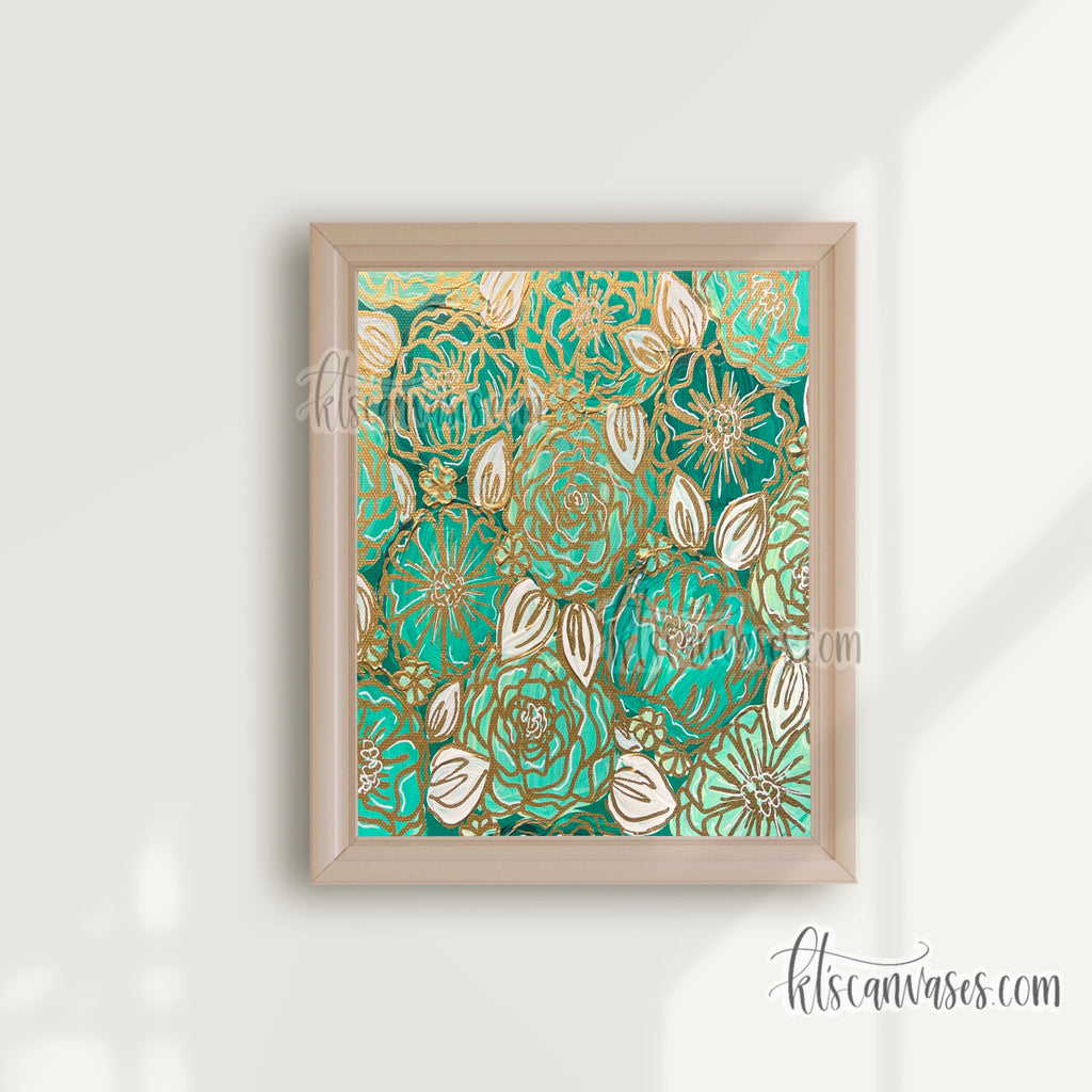 Emerald Florals Art Print