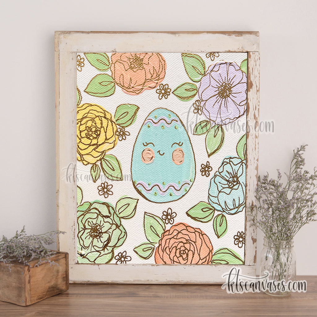 Little Easter Egg Florals Art Print