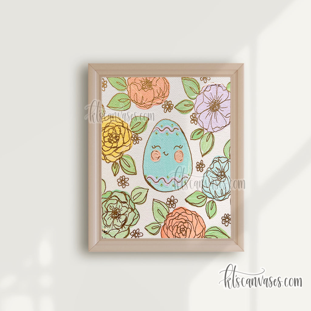 Little Easter Egg Florals Art Print