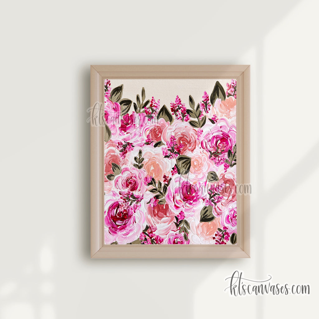 Pink Garden Florals Art Print