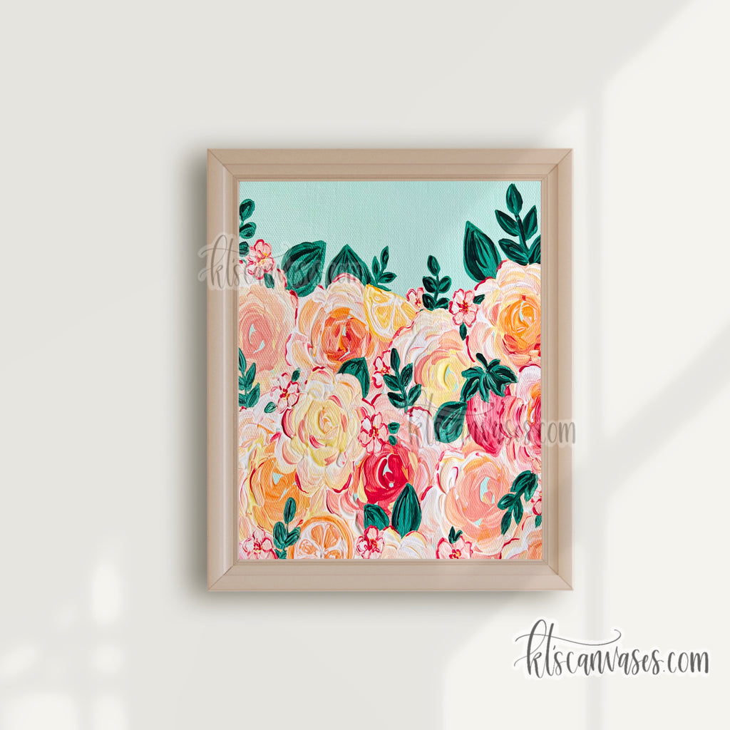 Colorful Tropical Florals Art Print