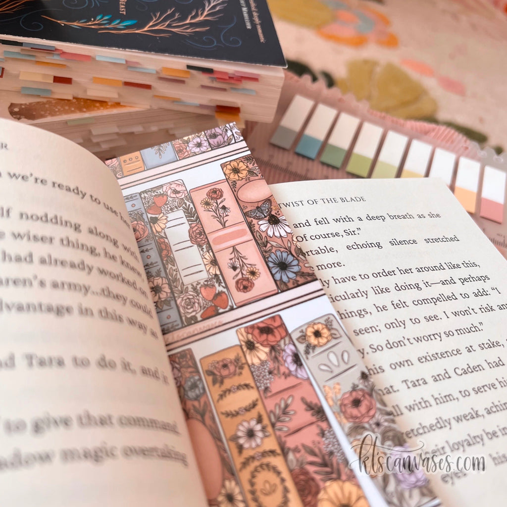 Floral Book Collection Double Sided Bookmark