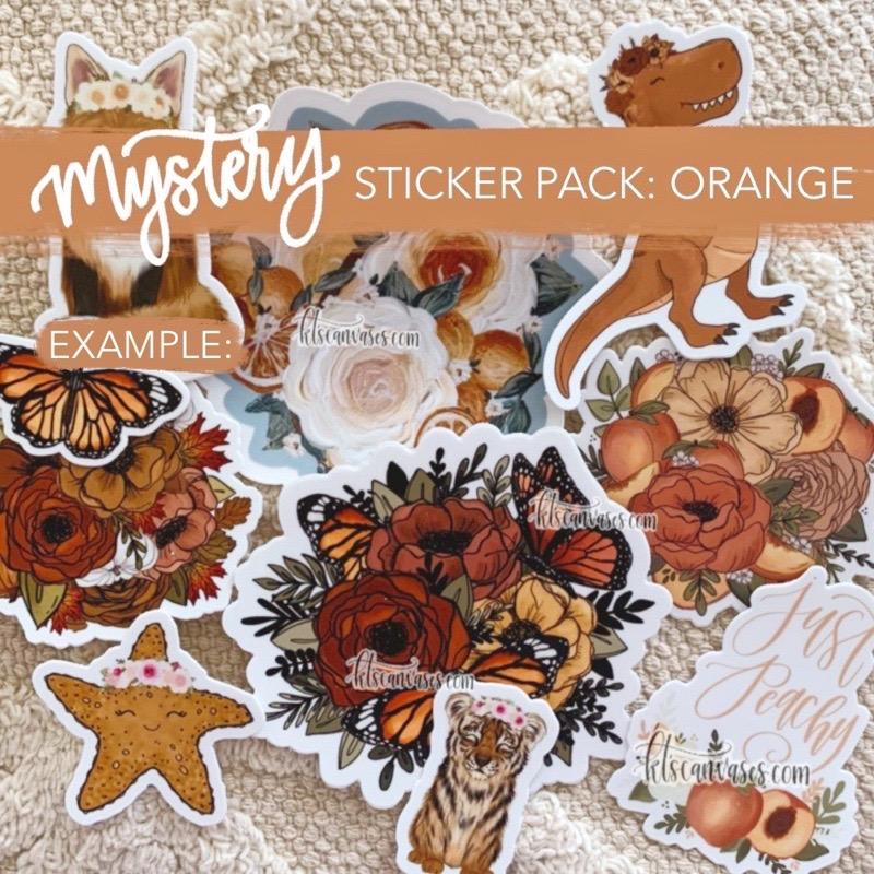 Mystery Sticker Pack: Orange Stickers (30% off discount included)