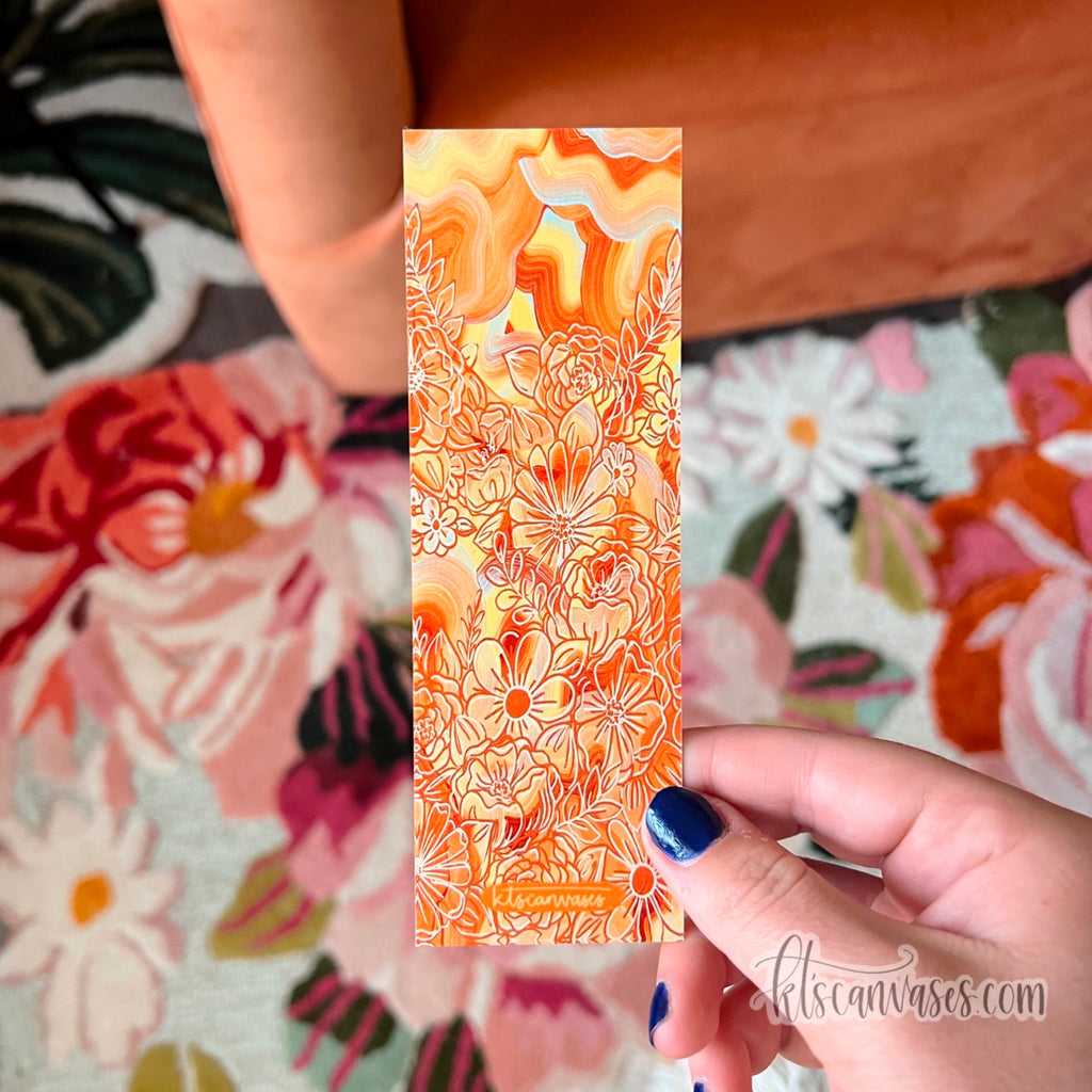 Groovy Sunshine Florals Double Sided Bookmark