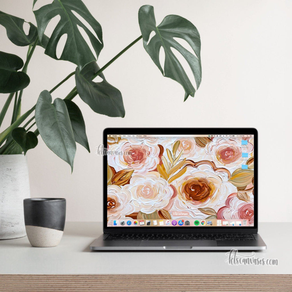 Messy Florals Desktop Wallpaper (Digital Download)
